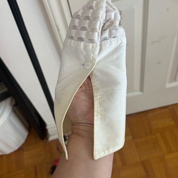 Unreal white long sleeve collard semi sheer y2k 90s shirt - Picture 6 of 7